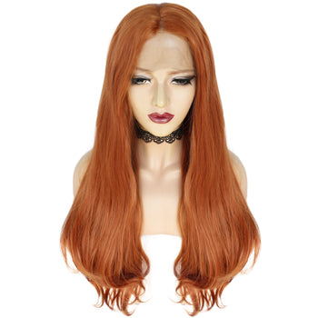 Natural Red Orange Natural Wavy Lace Front Wig Melbourne VIC